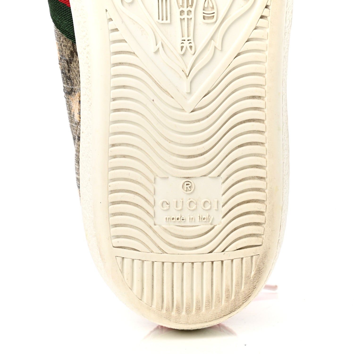 Gucci GG Supreme Monogram Bees Ayers Web Womens Ace Sneakers 37 Beige Oro Green Red 5 of 10