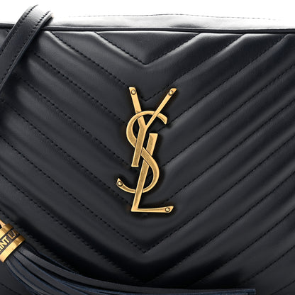 Saint Laurent Calfskin Matelasse Monogram Lou Camera Bag Navy 8 of 10