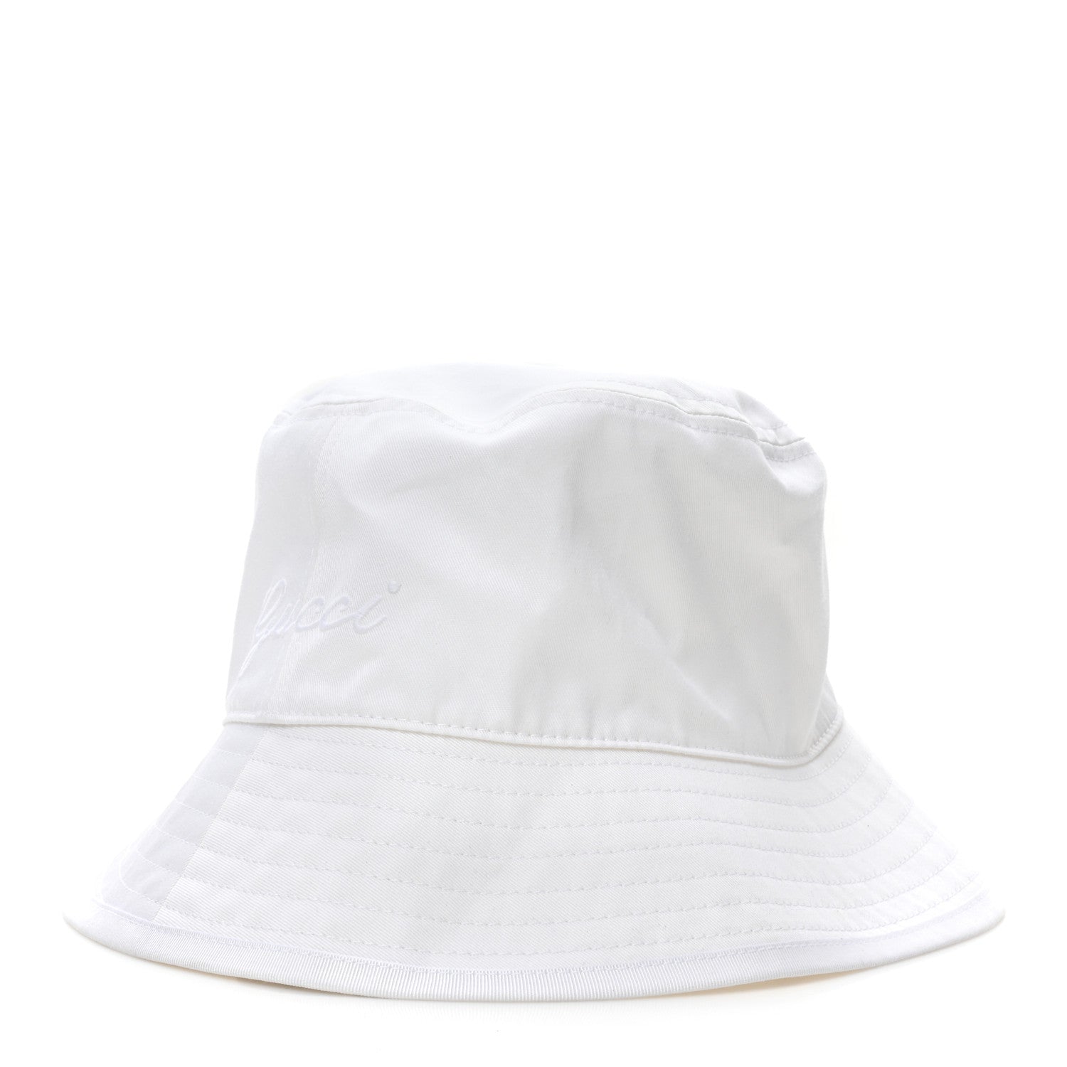 Gucci Cotton Logo Cabris Bucket Hat M White 1 of 9