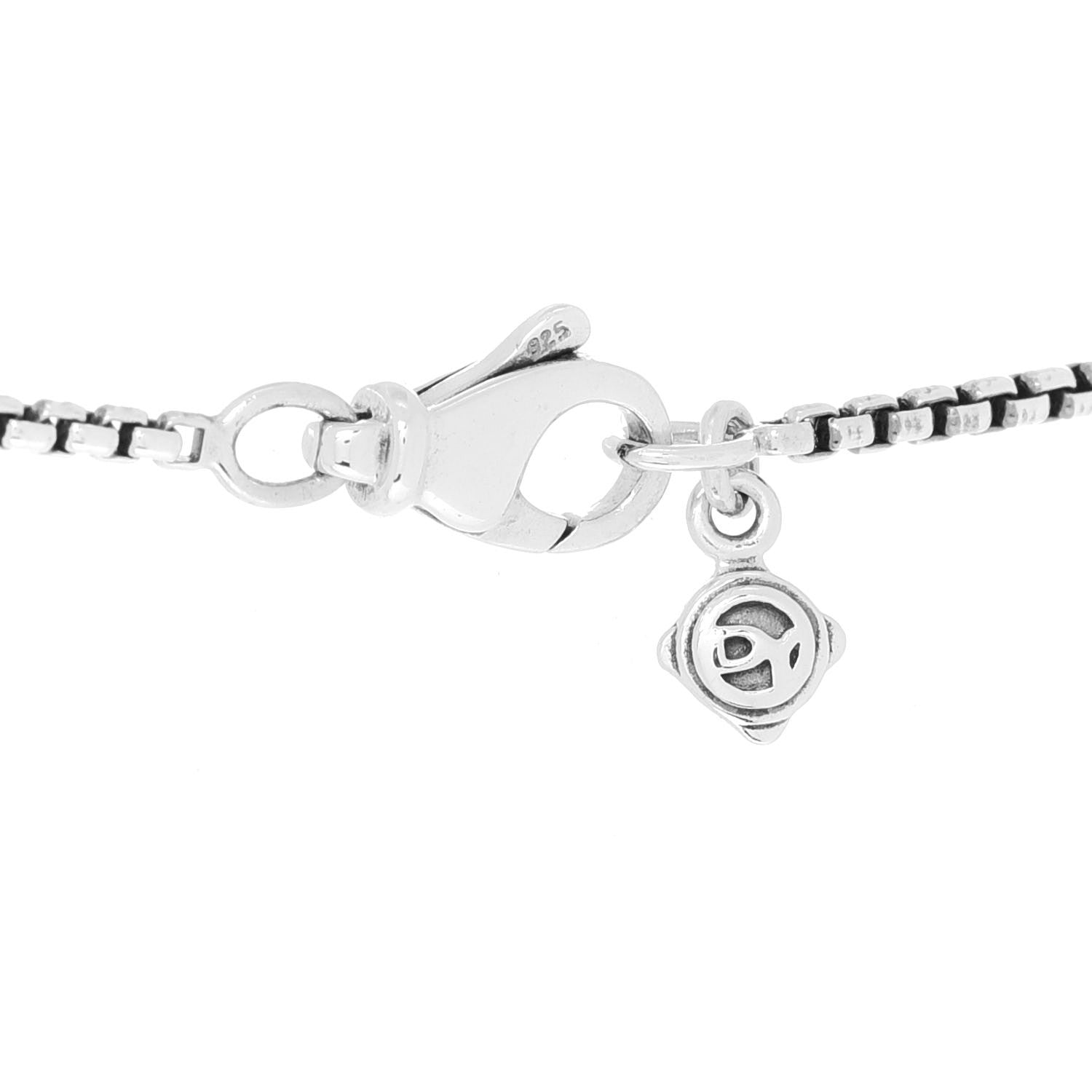 David Yurman Sterling Silver Diamond Prasiolite 10mm Albion Pendant Necklace 4 of 6
