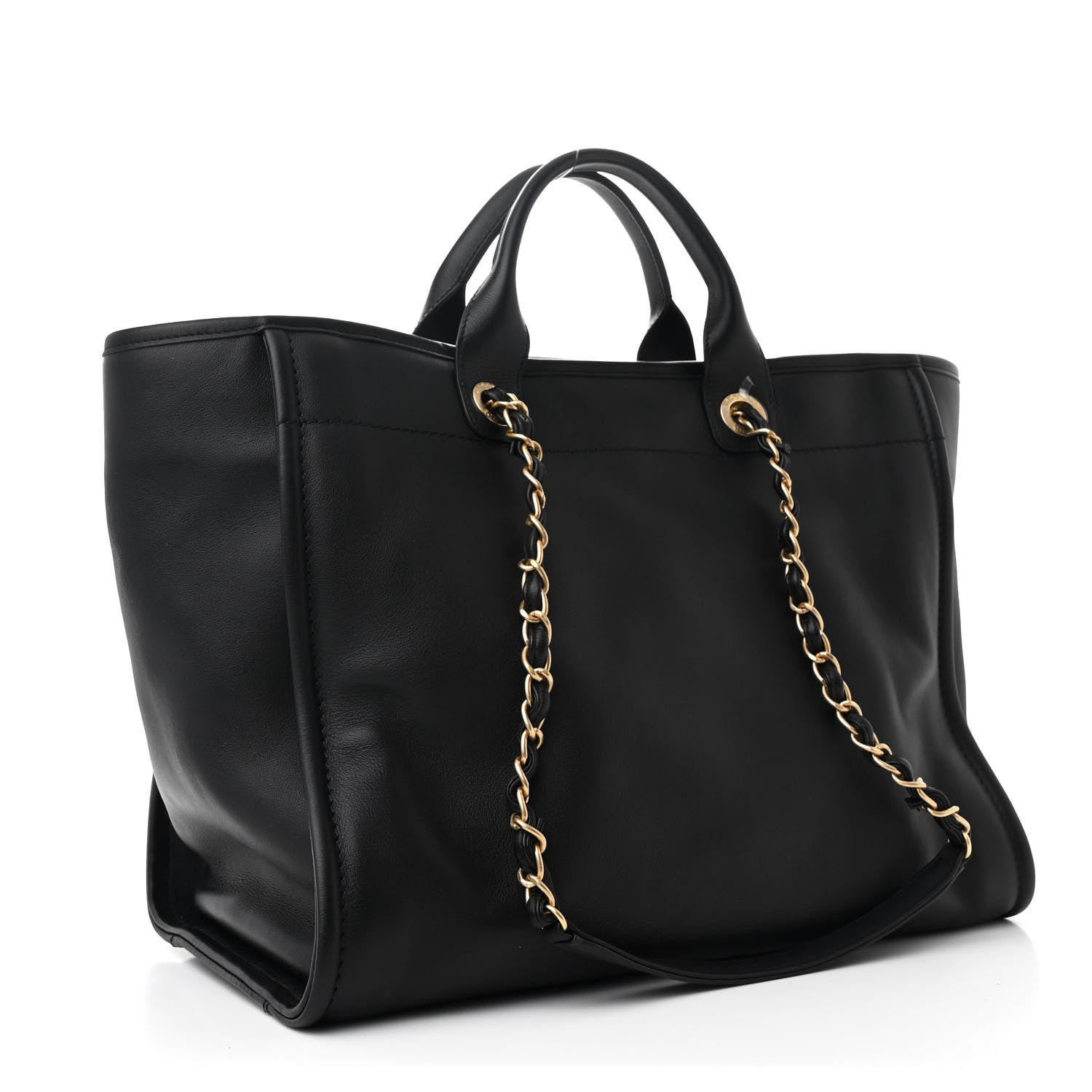Chanel Calfskin Medium Deauville Tote Black Multicolor 4 of 12