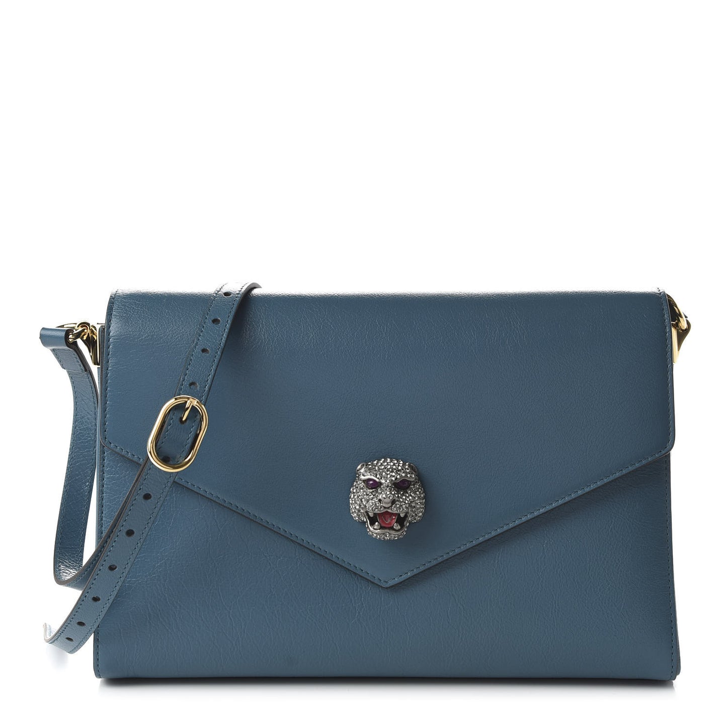 Calfskin Animalier Medium Shoulder Bag Blue