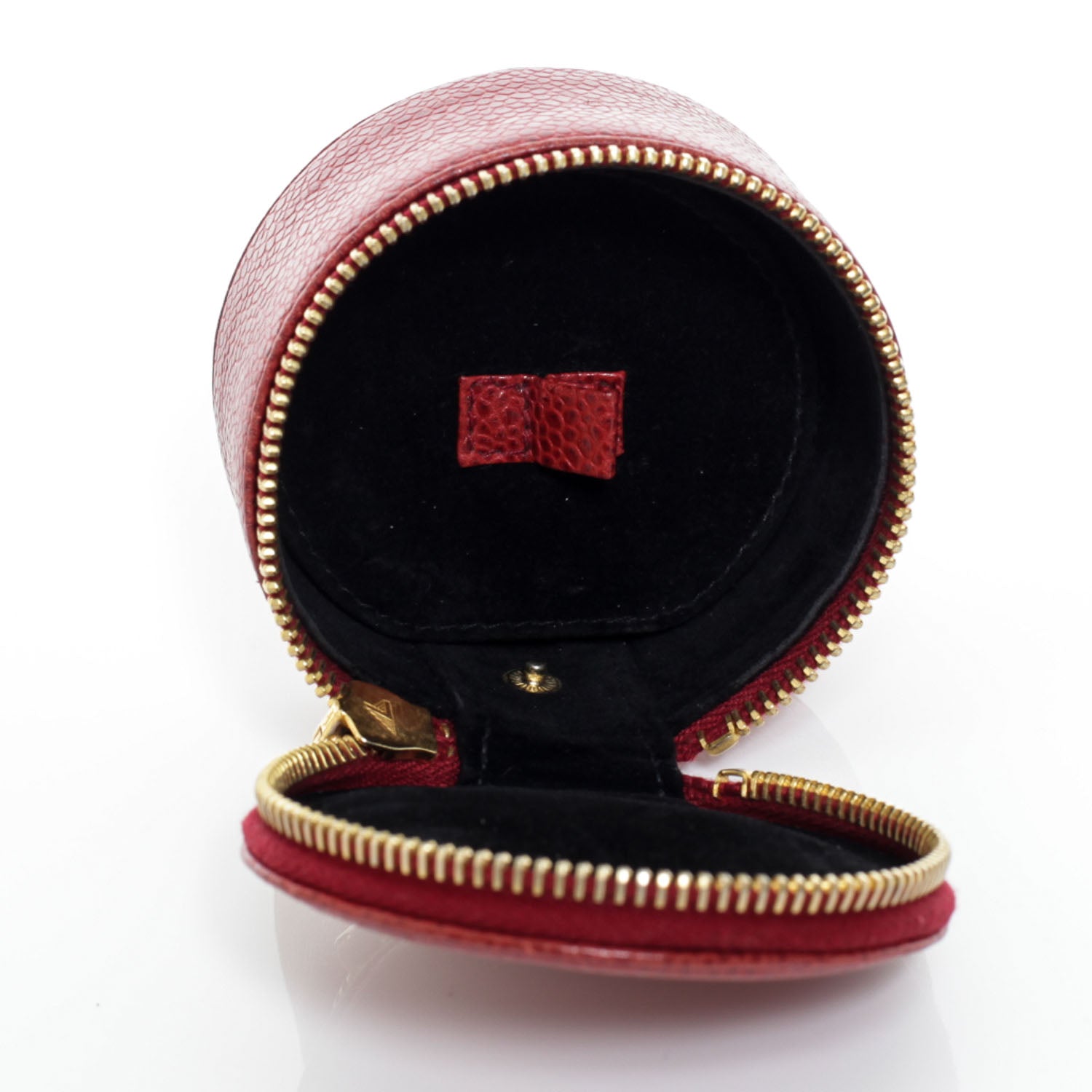 Chanel Small Caviar Jewelry Travel Case Dark Red 5 of 7