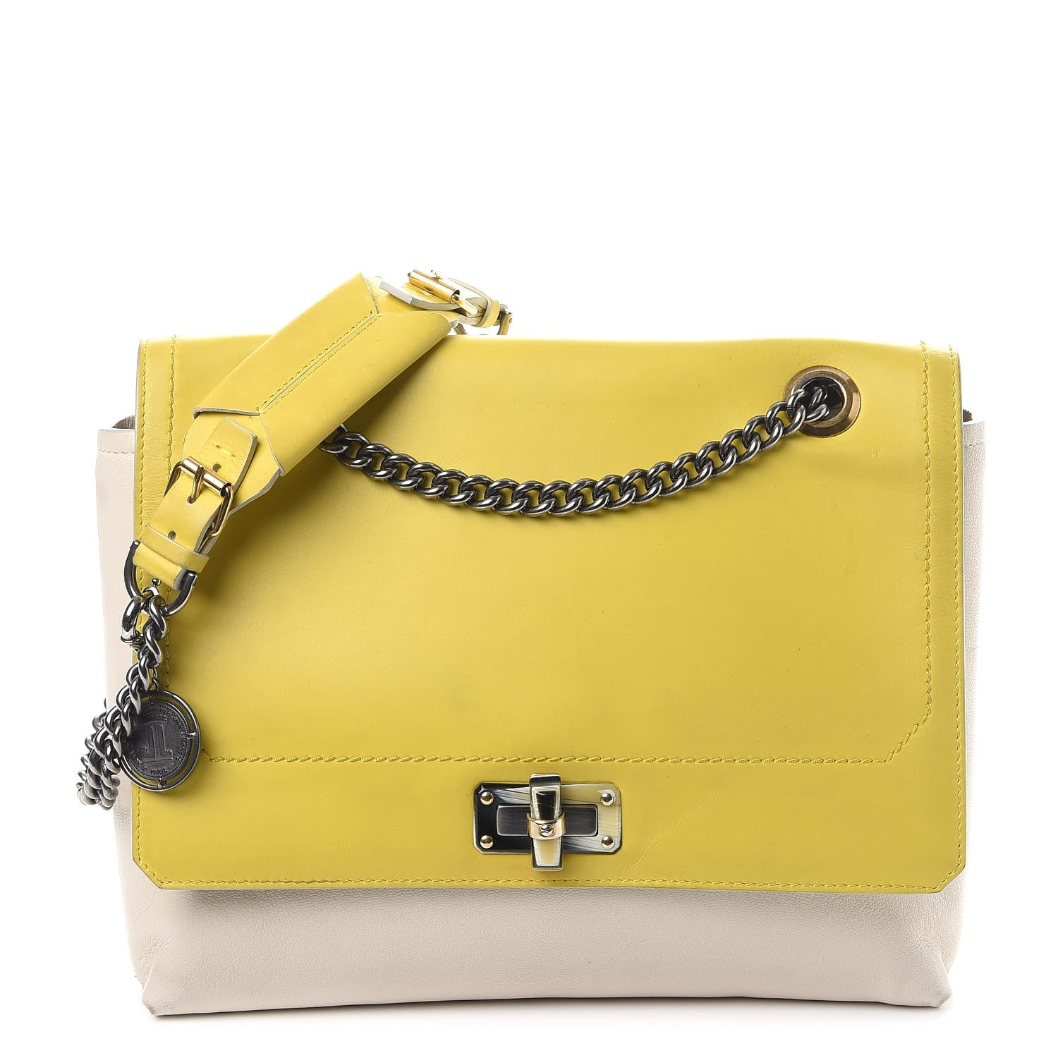 Lanvin Goatskin Happy Edgy Medium Jaune White 1 of 18