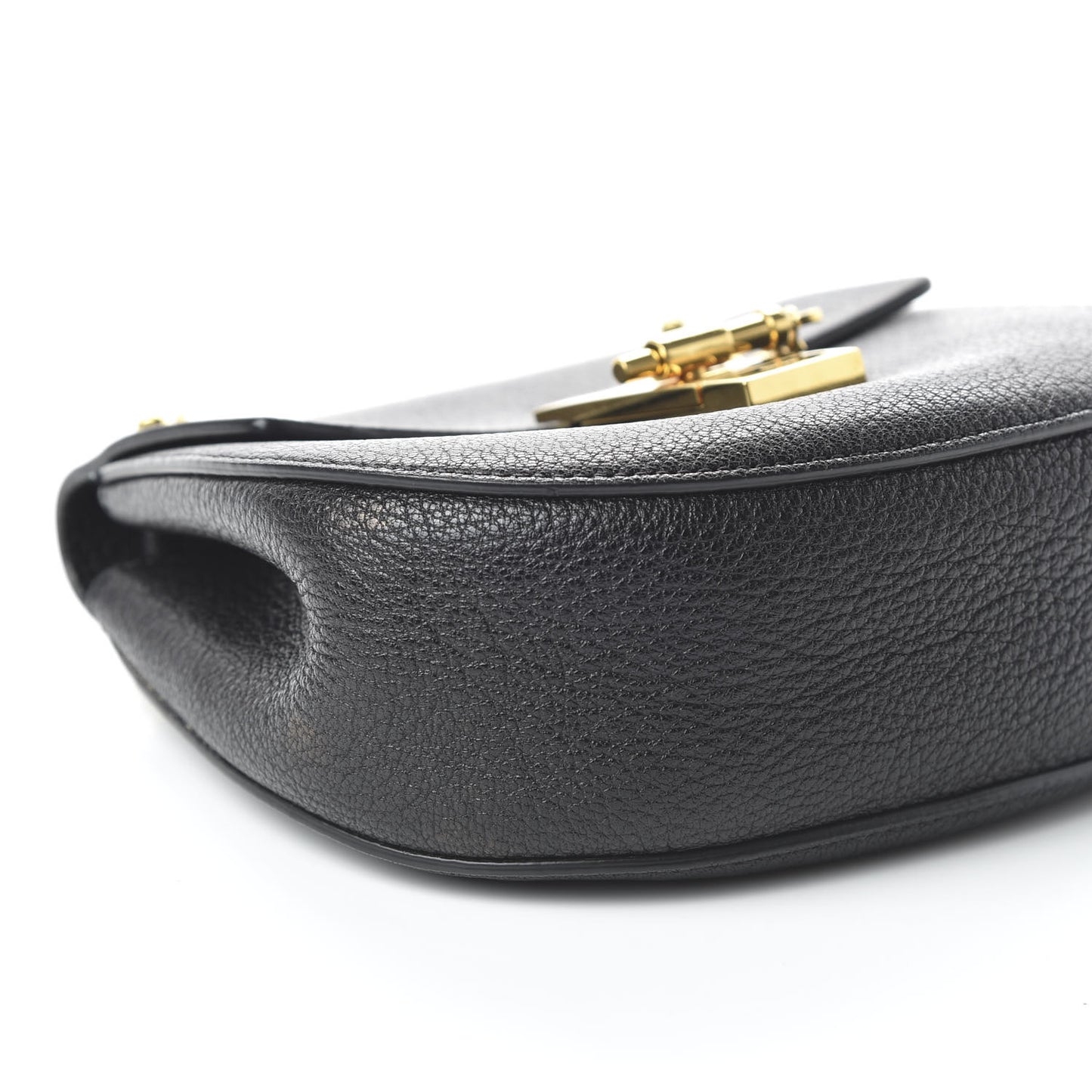 Grained Lambskin Mini Drew Shoulder Bag Black