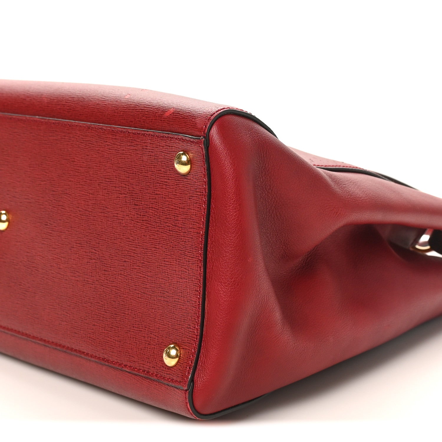 Fendi Vitello Elite Regular 2Jours Tote Rosso Scuro Ciliegia 9 of 12