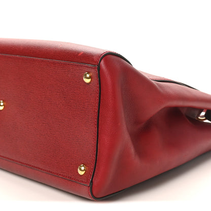Fendi Vitello Elite Regular 2Jours Tote Rosso Scuro Ciliegia 9 of 12
