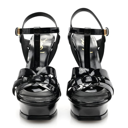 Saint Laurent Patent Tribute 105 Platform Sandals 38 Black 3 of 7