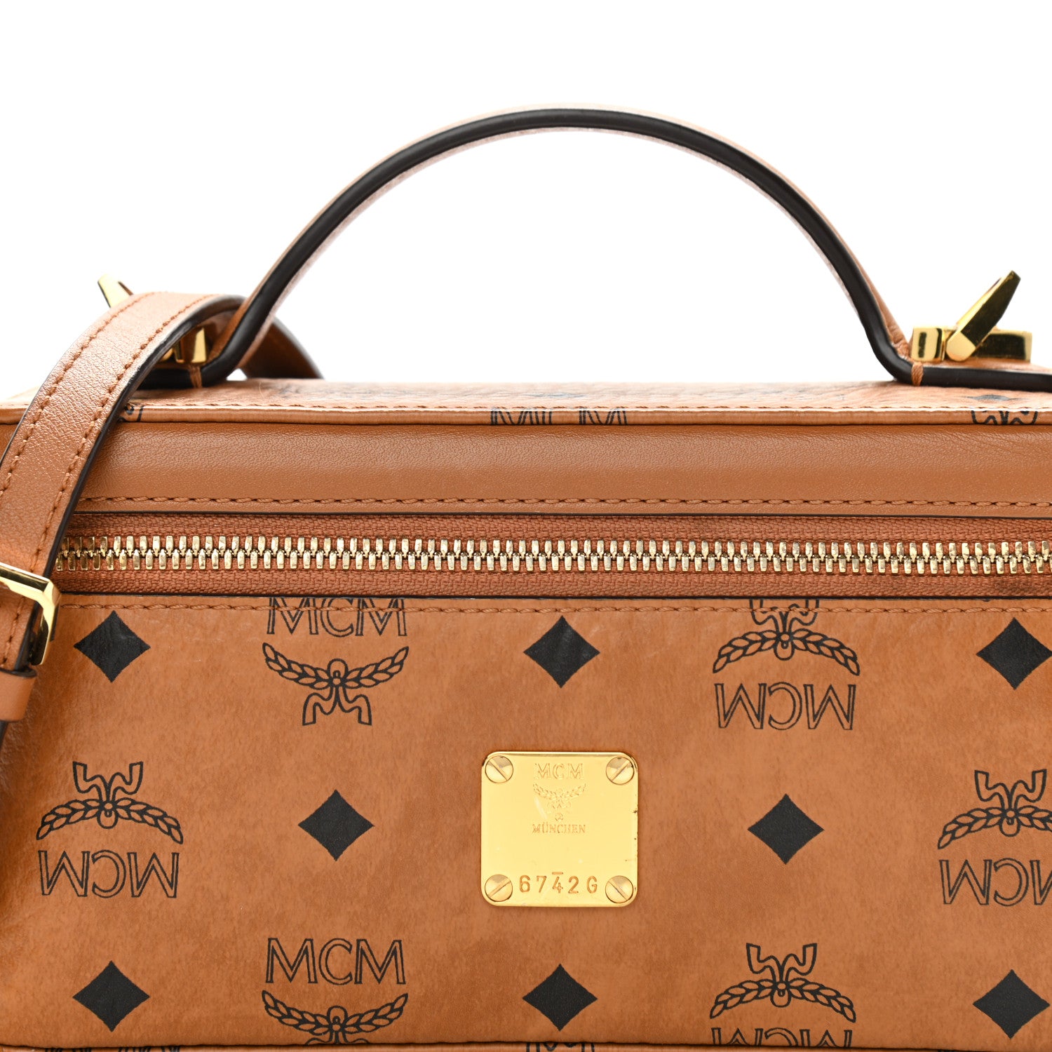 MCM Visetos Vanity Case Cognac 8 of 11