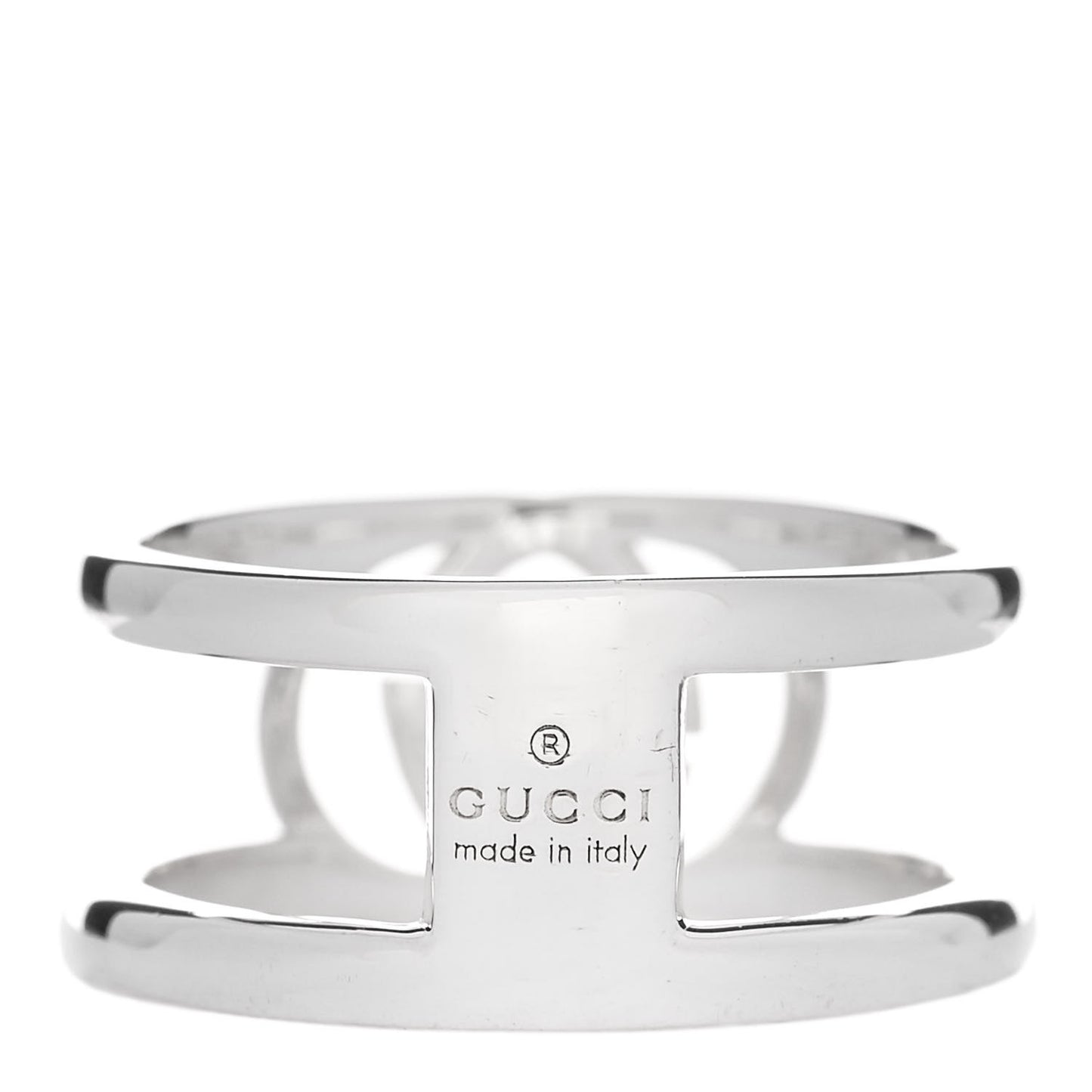 Sterling Silver 9mm Interlocking G Open Band Ring 53 6.25