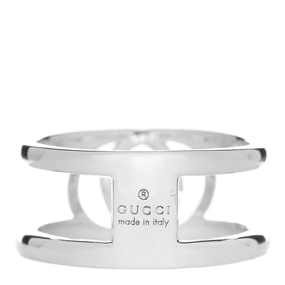Gucci Sterling Silver 9mm Interlocking G Open Band Ring 53 6.25 3 of 5