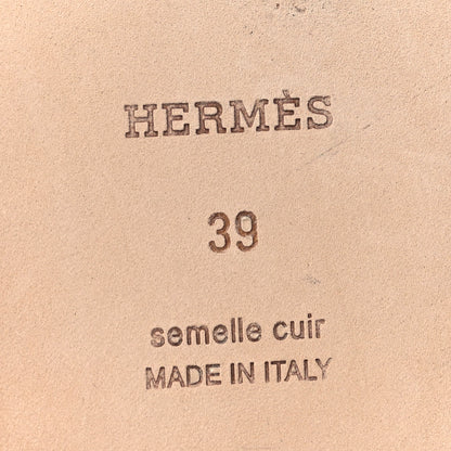 Hermes Calfskin Denim Oran Sandals 39 Bleu Brut Gold 6 of 9