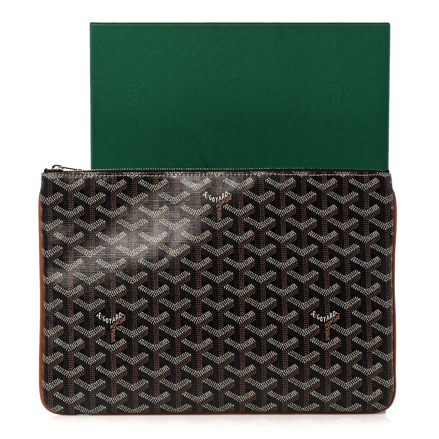 Goyard Goyardine Senat Pochette MM Black Gold 9 of 9