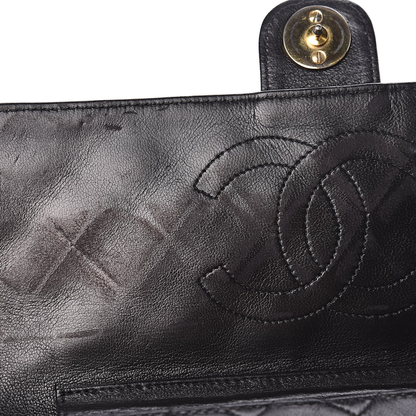Lambskin Quilted Medium Single Flap Black