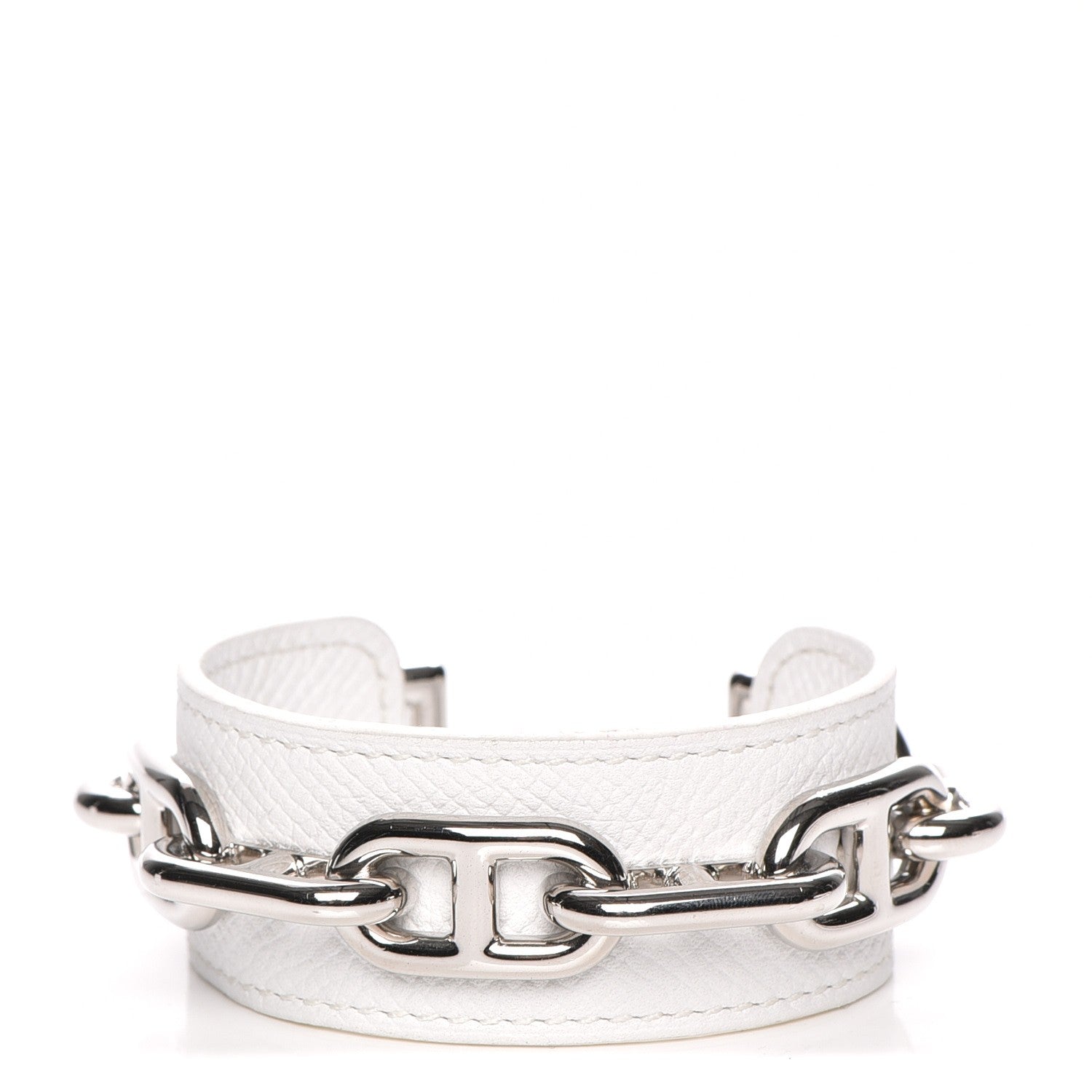 Hermes Epsom Chaine D'Ancre Bracelet M White 1 of 6