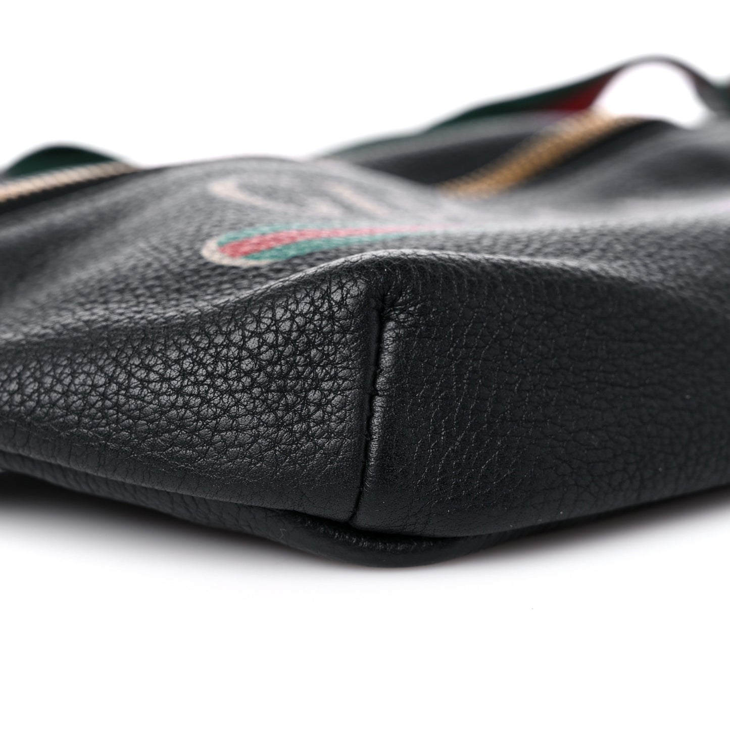 Grained Calfskin Small Logo Belt Bag Black