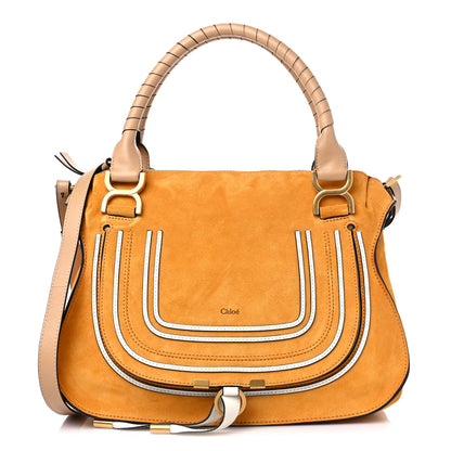 Chloe Suede Calfskin Medium Marcie Double Carry Sunflower Yellow 1 of 11