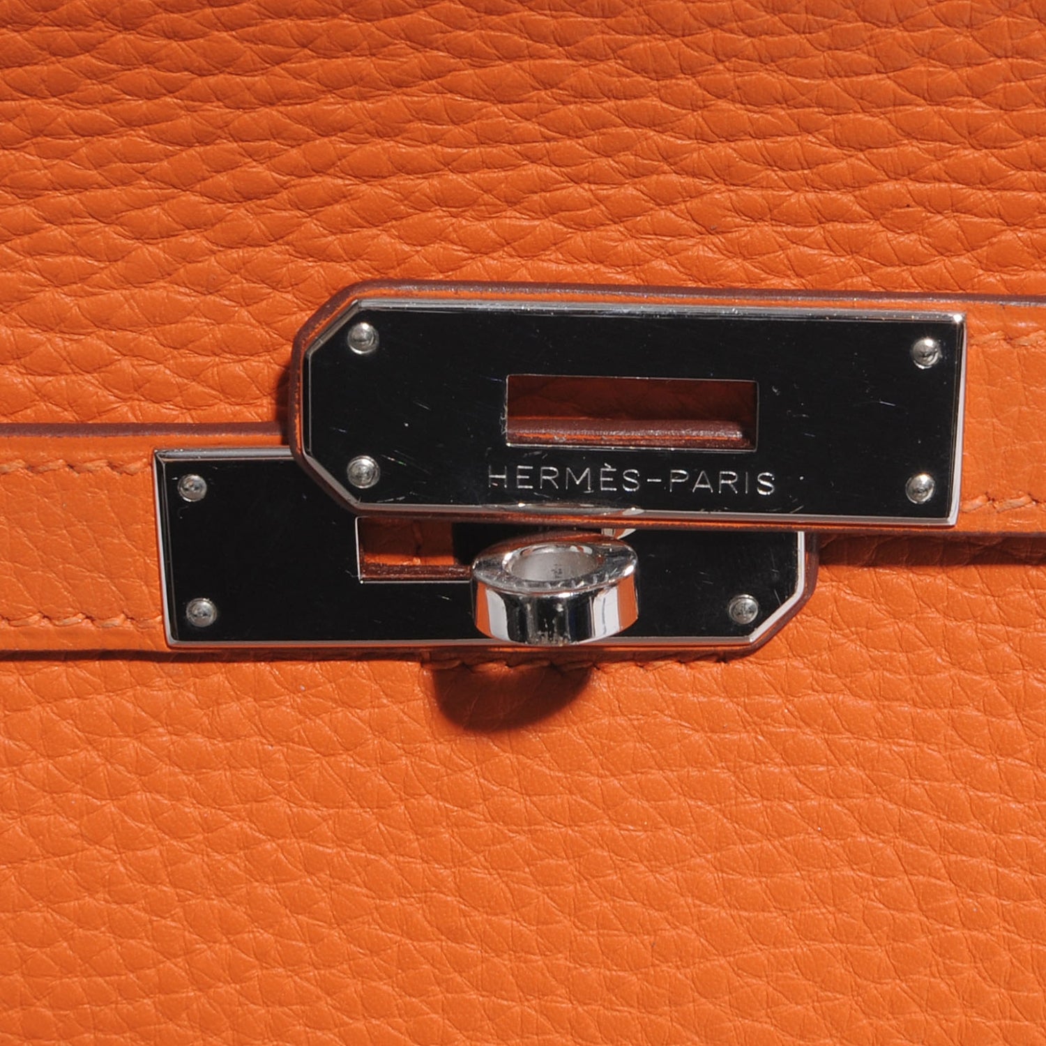 Hermes Taurillon Clemence Jypsiere 28 Orange 6 of 9