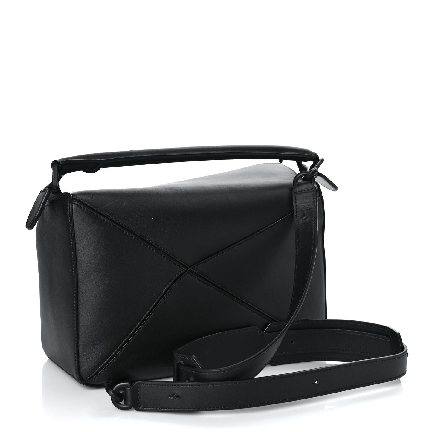 Satin Calfskin Puzzle Bag Black