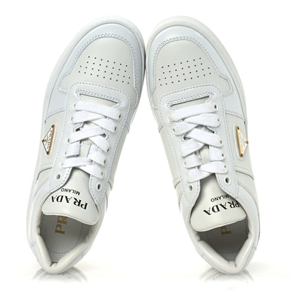Prada Vitello Rois Triangle Womens Downtown Platform Low Top Sneakers 36.5 White 4 of 28