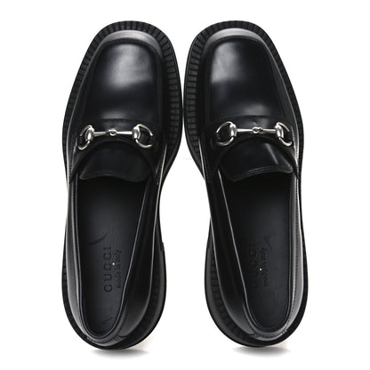 Gucci Calfskin Horsebit Mens Chunky Loafers 10.5 Black 2 of 10