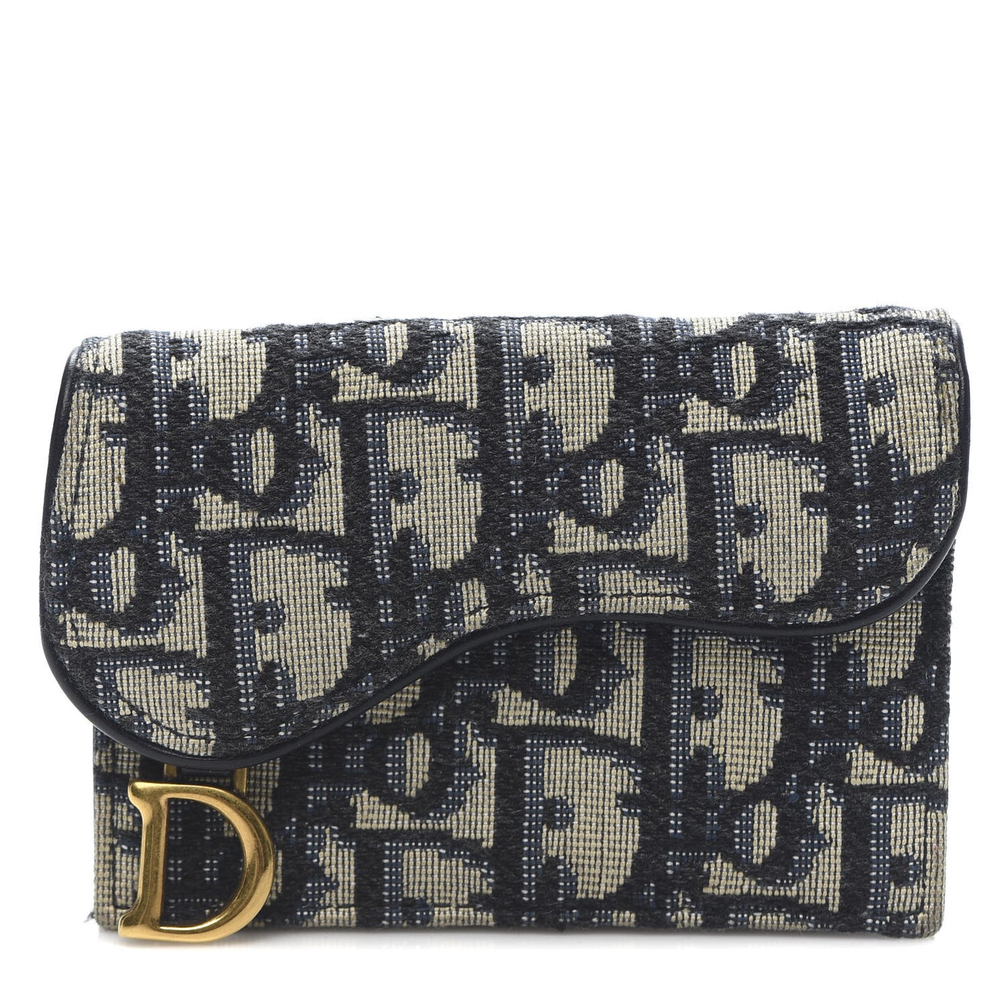 Oblique Saddle Card Holder Blue