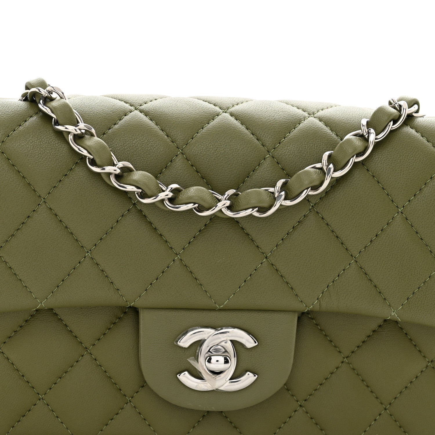 Chanel Lambskin Quilted Mini Rectangular Flap Green 5 of 10