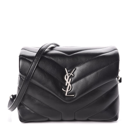 Saint Laurent Calfskin Y Quilted Monogram Toy Loulou Crossbody Bag Black 1 of 9