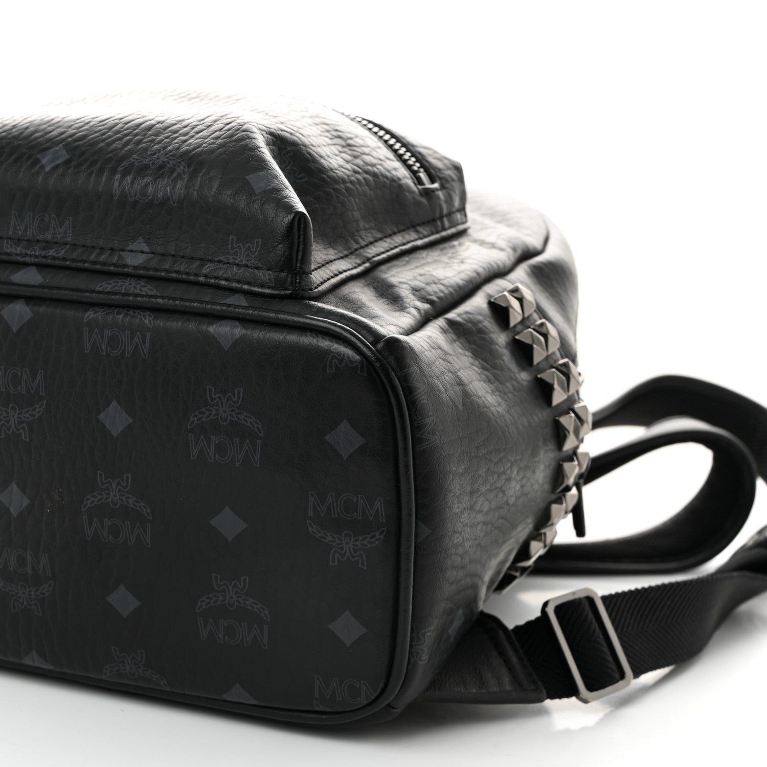 MCM Visetos Small Side Stud Stark Backpack Black 10 of 11