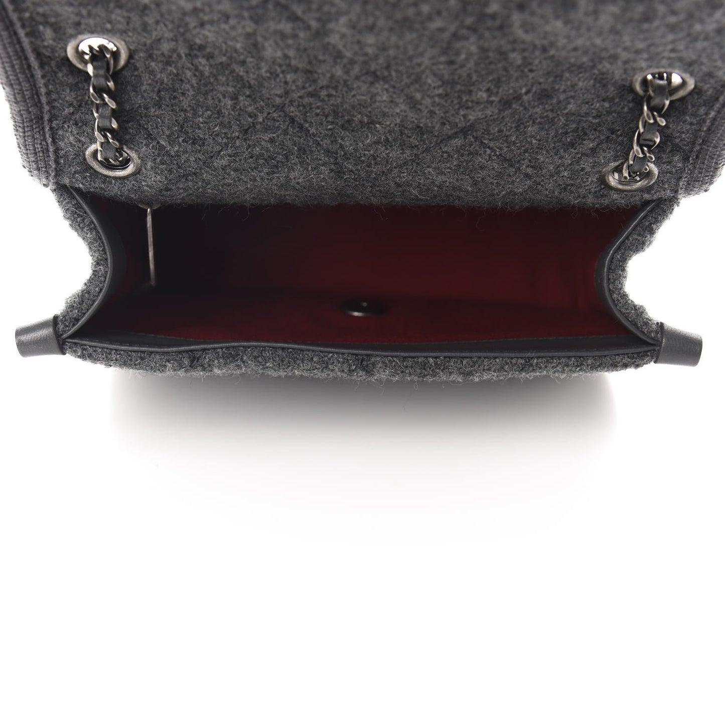 Wool Quilted Mini Edelweiss Single Flap Grey