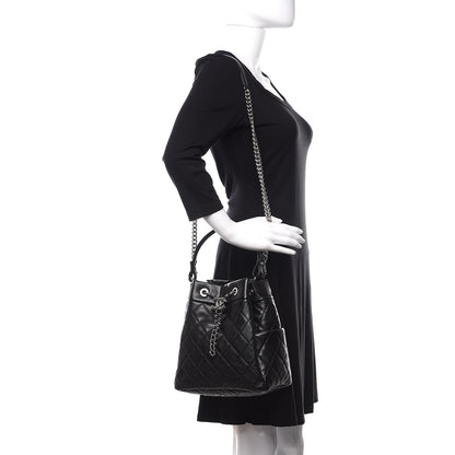 Chanel Caviar Quilted Small Chain Bucket Bag Black 2 of 12