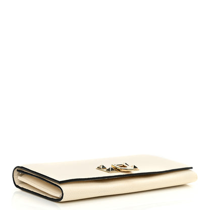 Valentino Garavani Calfskin Rockstud Flip Lock Wallet White 4 of 9