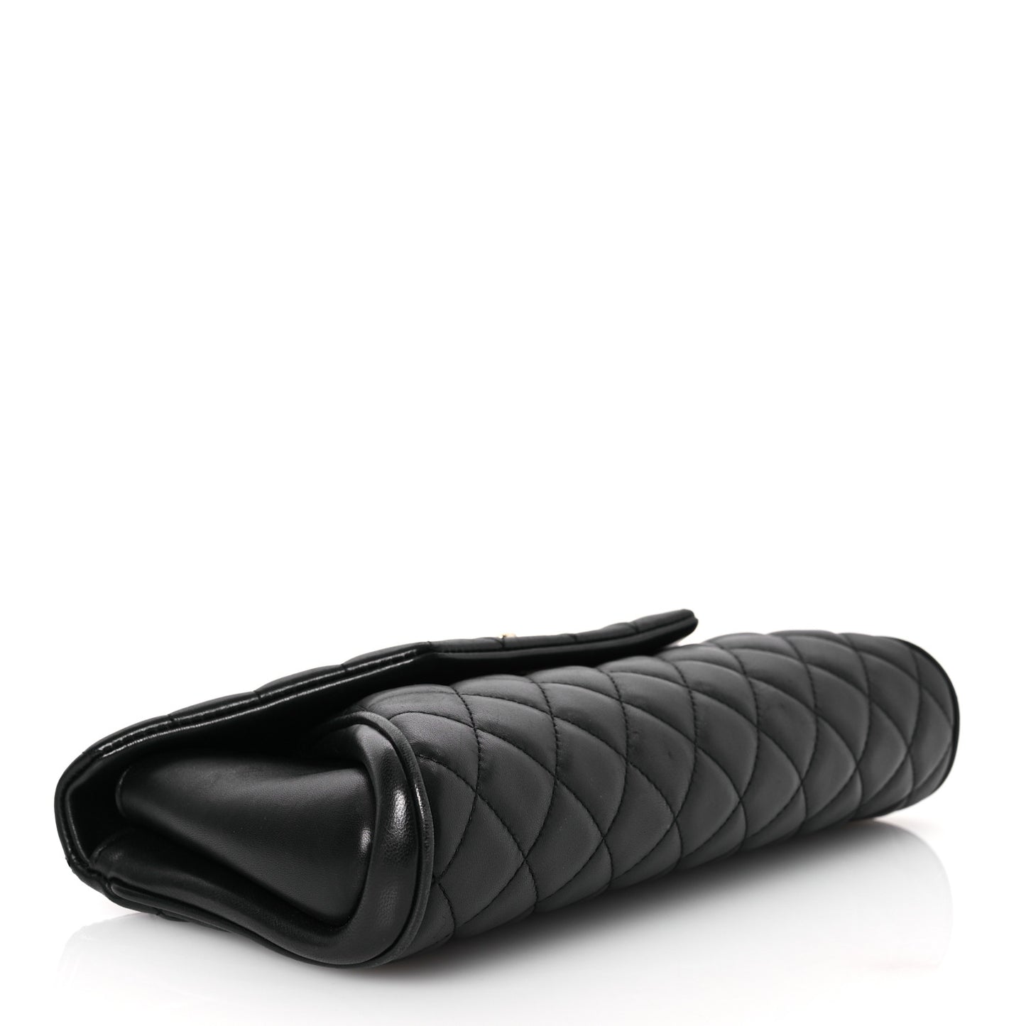 Lambskin Quilted Fold Up Again Clutch Black