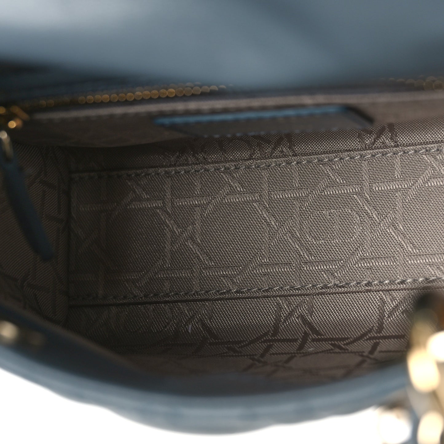 Lambskin Cannage Mini Lady Dior Cloud Blue