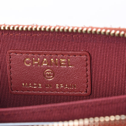 Chanel Iridescent Caviar Quilted Zip Coin Purse Burgundy 6 of 8