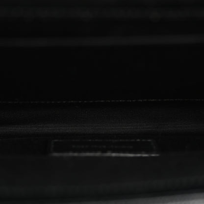Saint Laurent Grain De Poudre Matelasse Chevron Monogram Envelope Clutch Black 5 of 7