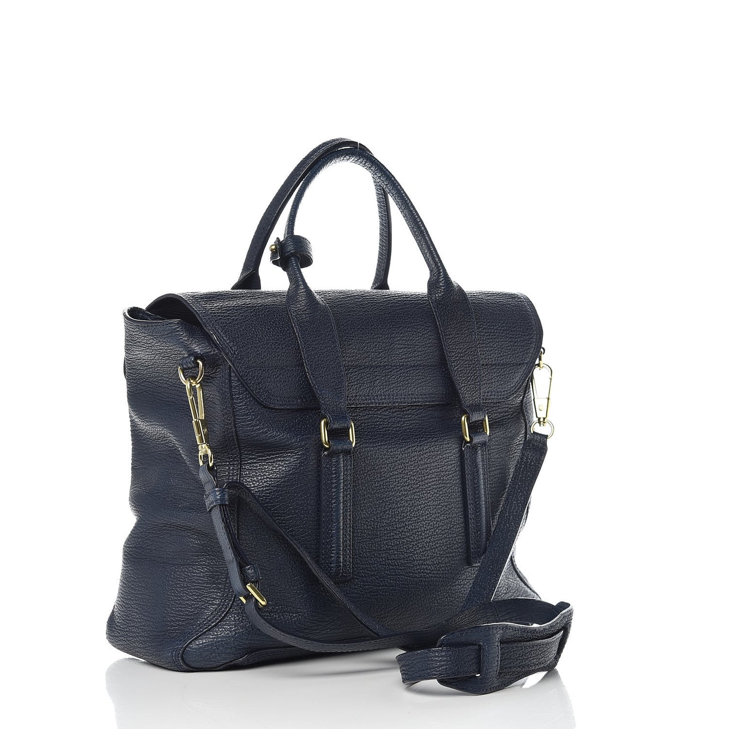 3.1 Textured Calfskin Large Pashli Satchel Ink