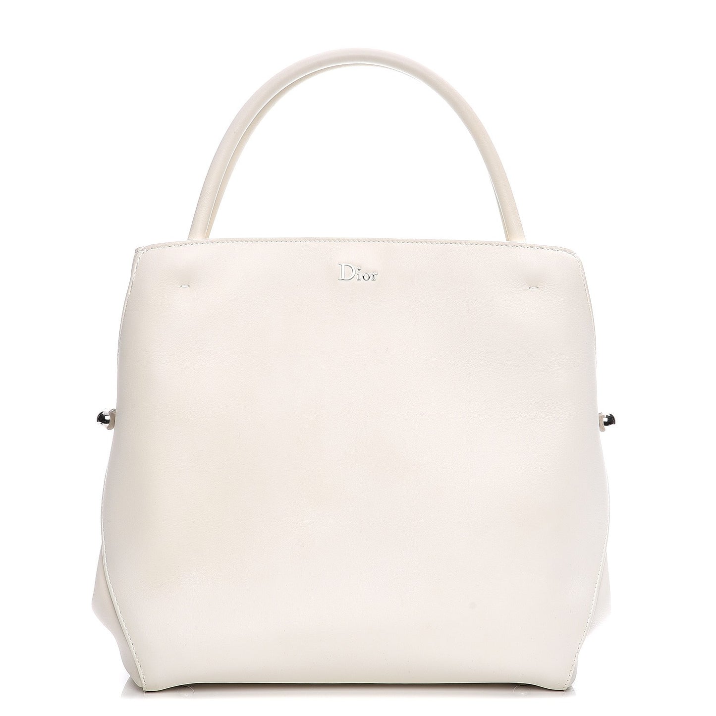 Calfskin Medium Bar Tote White