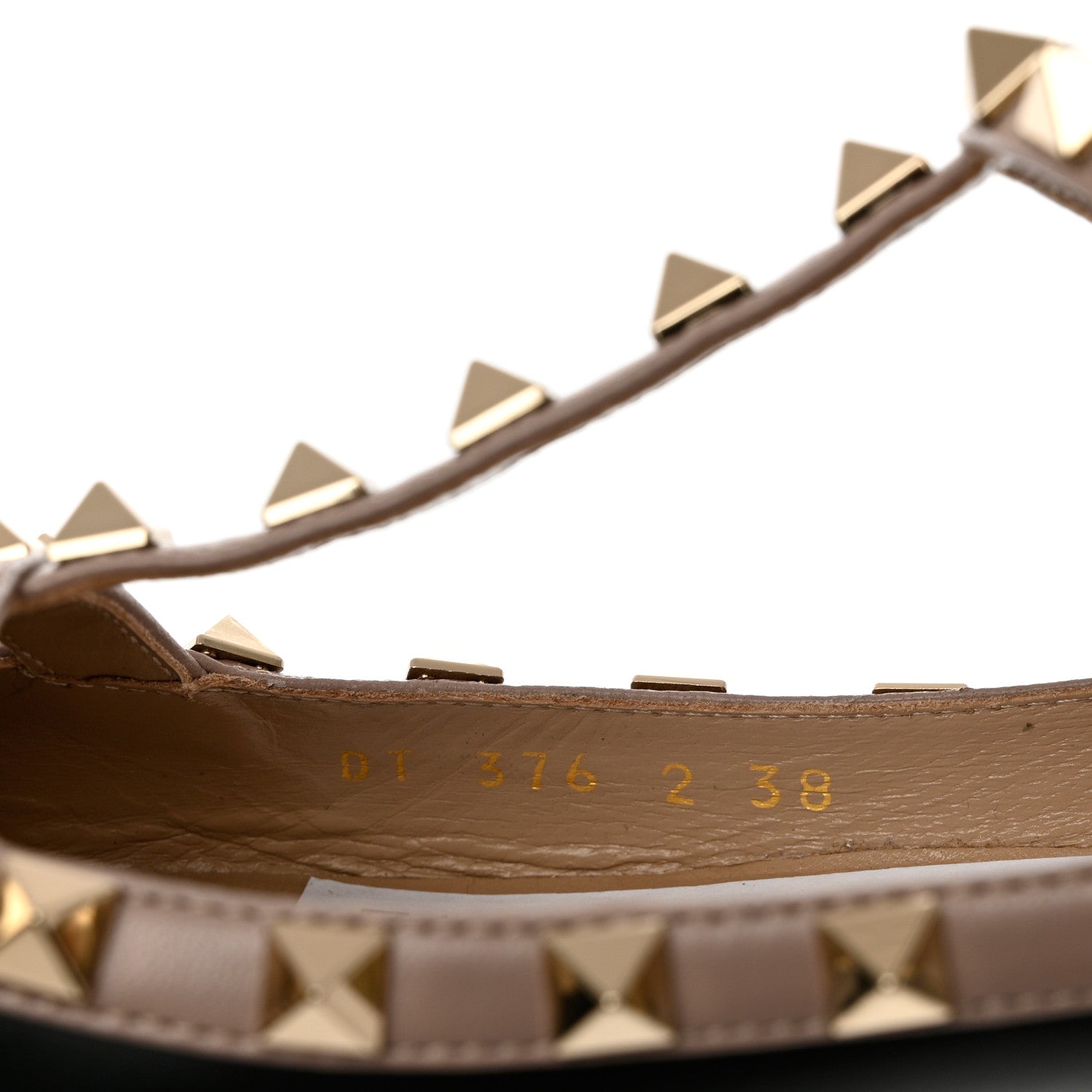 Valentino Garavani Calfskin Nappa Rockstud Cage Ballerina Flats 38 Black Poudre 6 of 11