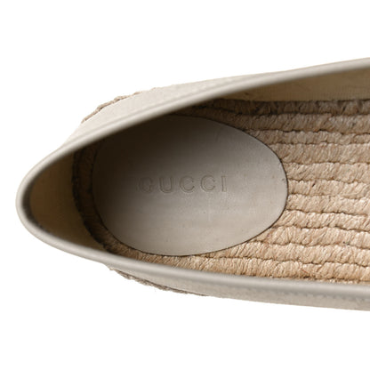 Gucci Washed Cotton Miro Soft Calfskin GG Monogram Espadrilles 38.5 White Mystic White 7 of 11