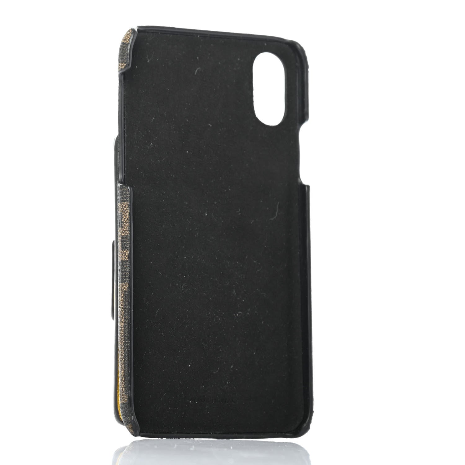 Fendi Glazed Fabric Vitello Grace FF 1974 Baguette iPhone X Case Tobacco Moro Sunflower 2 of 4
