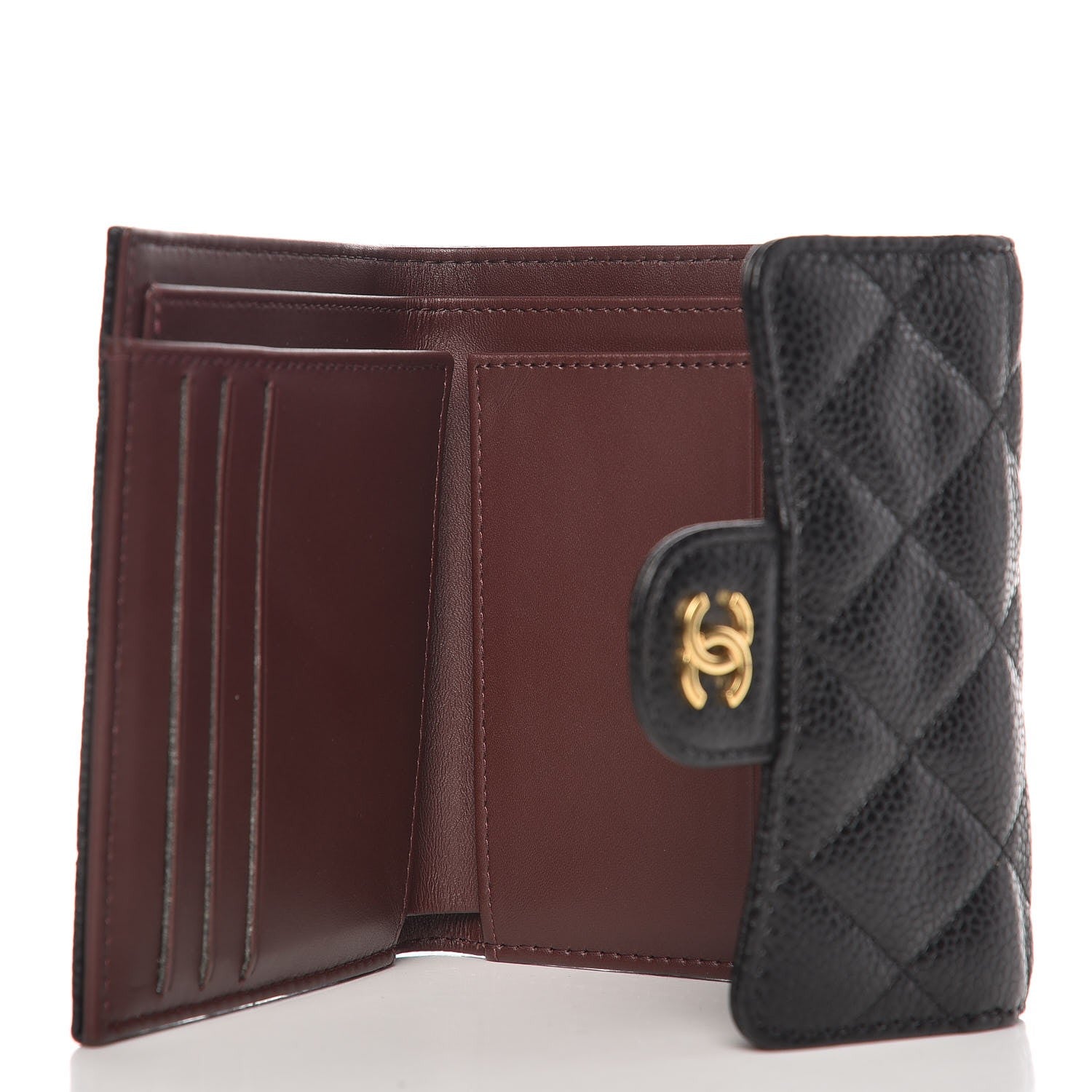 Chanel Caviar Quilted Compact Flap Wallet Black 5 of 8