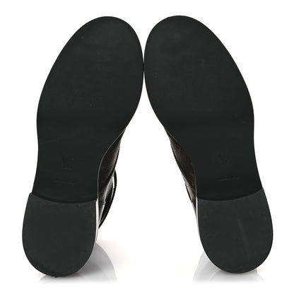 Louis Vuitton Calfskin Monogram Wonderland Flat Ranger Boots 38 Black 7 of 14