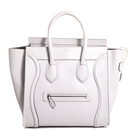 Celine Smooth Calfskin Mini Luggage White Black 1 of 8