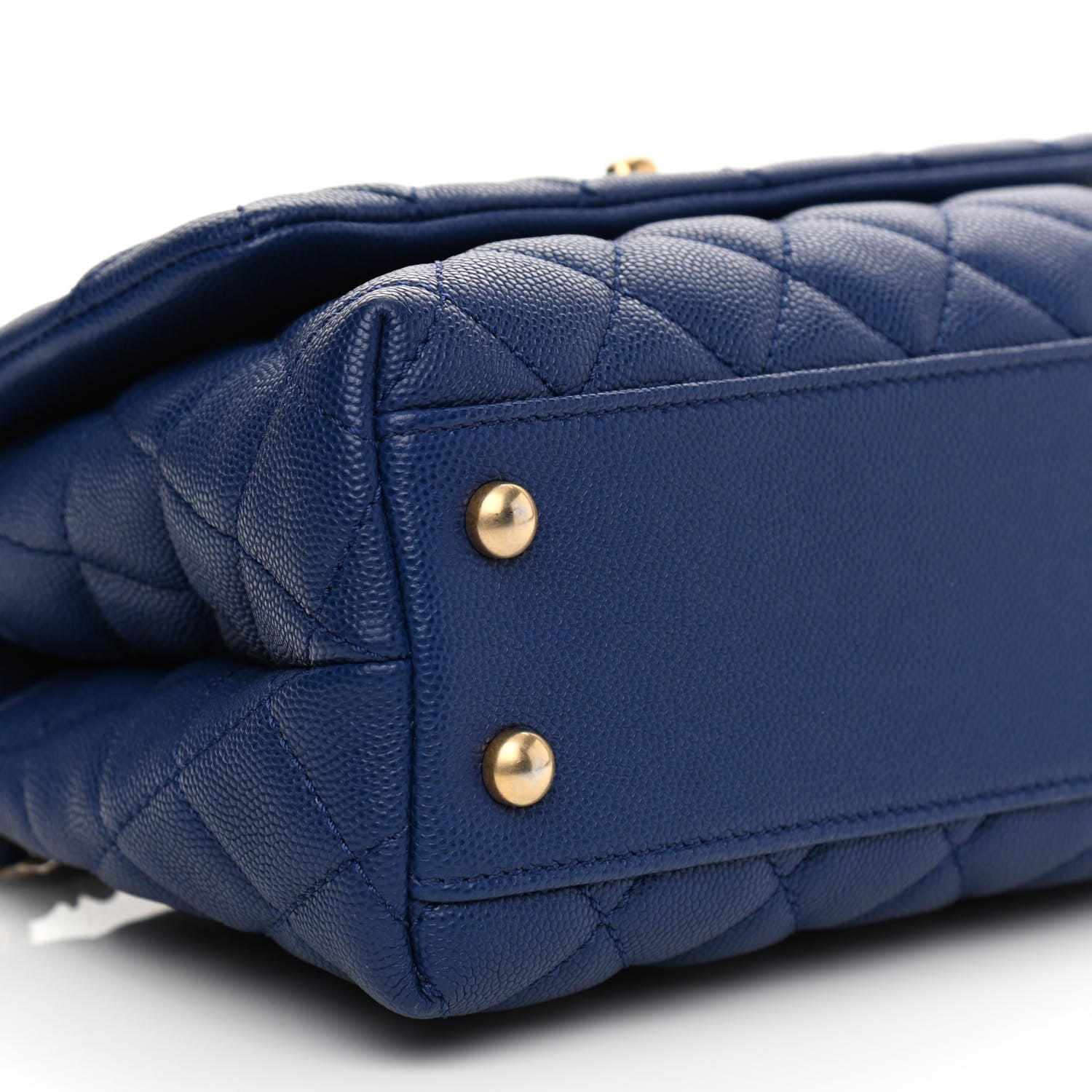 Chanel Caviar Elaphe Quilted Mini Coco Handle Flap Blue 8 of 9