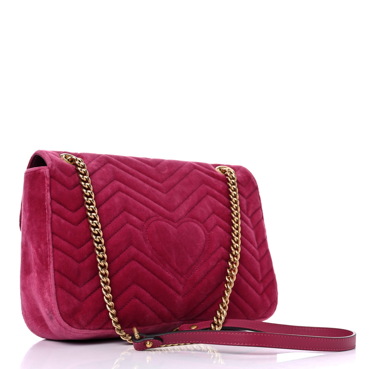 Gucci Velvet Matelasse Blind for Love Embroidered Medium GG Marmont Shoulder Bag Light Raspberry Rose Multicolor 3 of 16