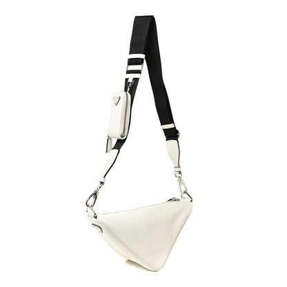 Prada Grace Lux Triangle Shoulder Bag White 3 of 11