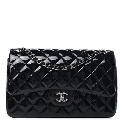 Chanel Patent Quilted Jumbo Double Flap Black 1 of 7