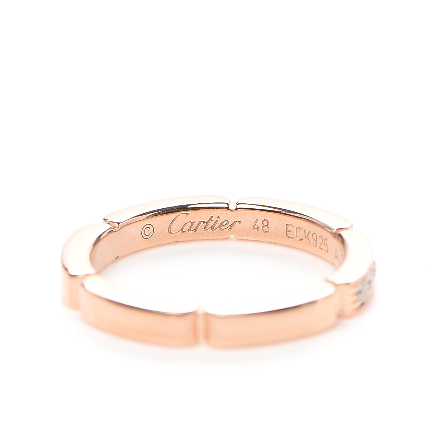 Cartier 18K Pink Gold Diamond Maillon Panthere Wedding Band Ring 48 4.25 4 of 7