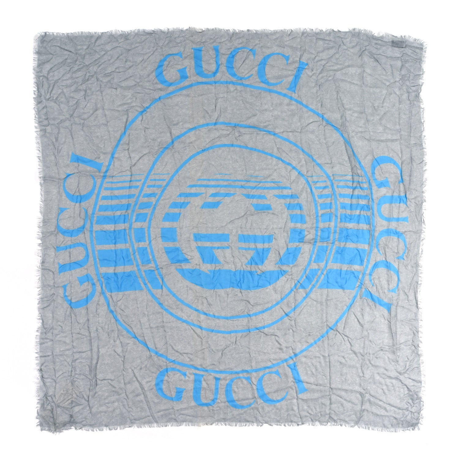 Gucci Modal Silk GG Shawl Grey Blue 1 of 3
